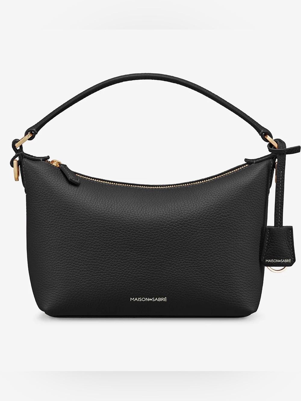 Maison de Sabre Small Soft Hobo - Black Pebbled Leather
